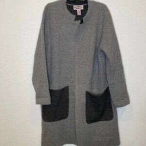 Oliver by Escio Gray Women’s Mid Length Long Sleeve Open Front Cardigan EUC Sz L